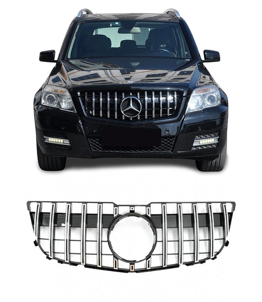 Front grille for Mercedes-Benz GLK X204 (12-15), black + chrome