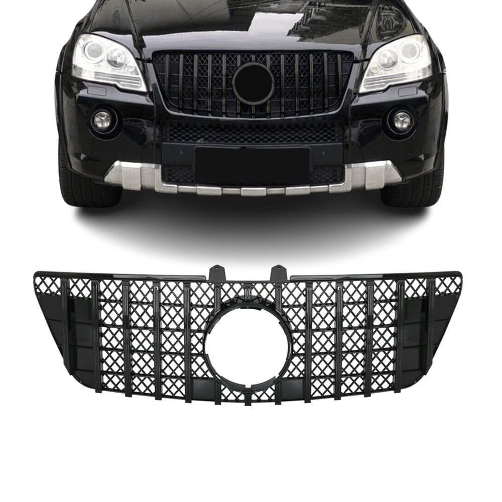 GT R Panamericana style Front Grille for Mercedes ML W164 facelift (08-11), glossy black