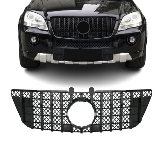GT R Panamericana style Front Grille for Mercedes ML W164 facelift (08-11), glossy black