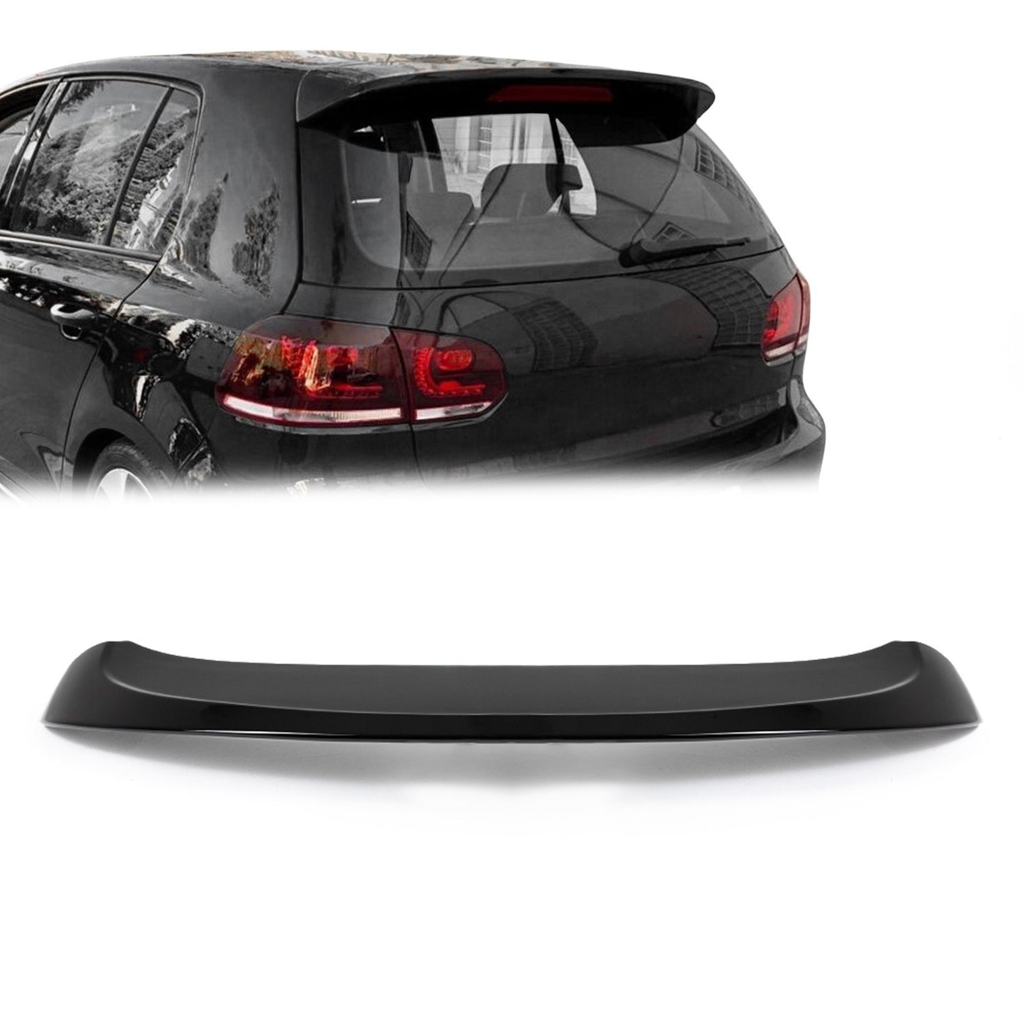 GTI style Roof Spoiler for VW Golf MK6 standard models, glossy black