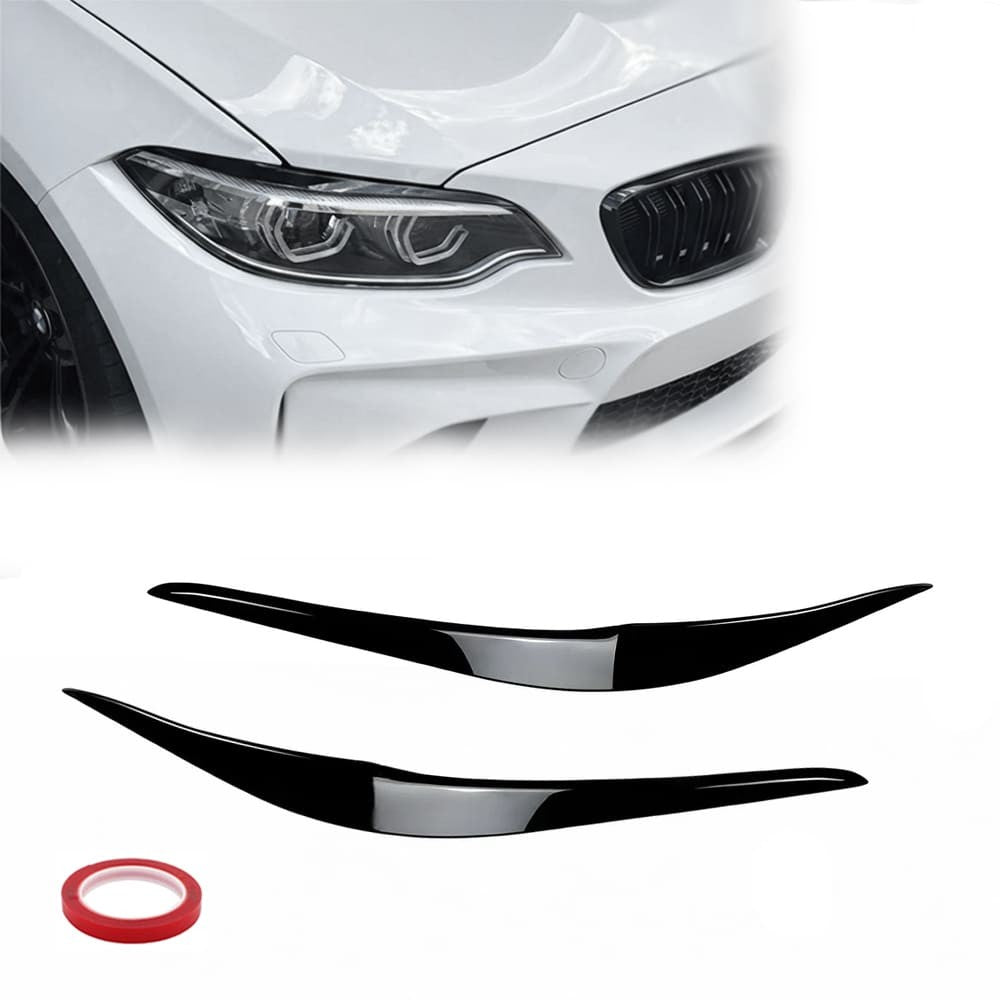Headlight Eyebrows / Trims set for BMW F22 / F23 / F87, glossy black