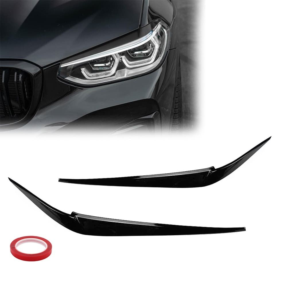 Headlight Eyebrows / Trims set for G01 X3 / G02 X4 PRE-LCI (18-21), glossy black