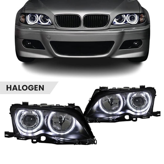 Headlights set with LED Angel Eyes for BMW E46 facelift (01-05) sedan / touring