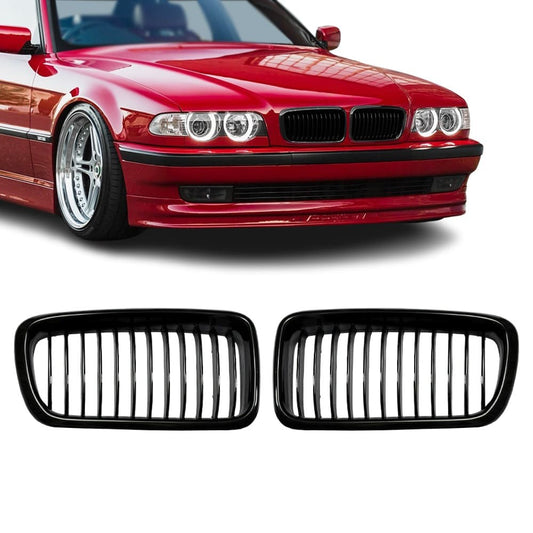 Front Kidney Grille set for BMW E38 (94-01), glossy black