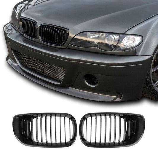 Kidney grille for BMW E46 sedan / touring (01-05),  glossy black