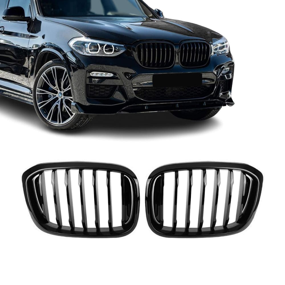 Kidney Grille set for BMW G01 X3 / G02 X4 (18-21), glossy black