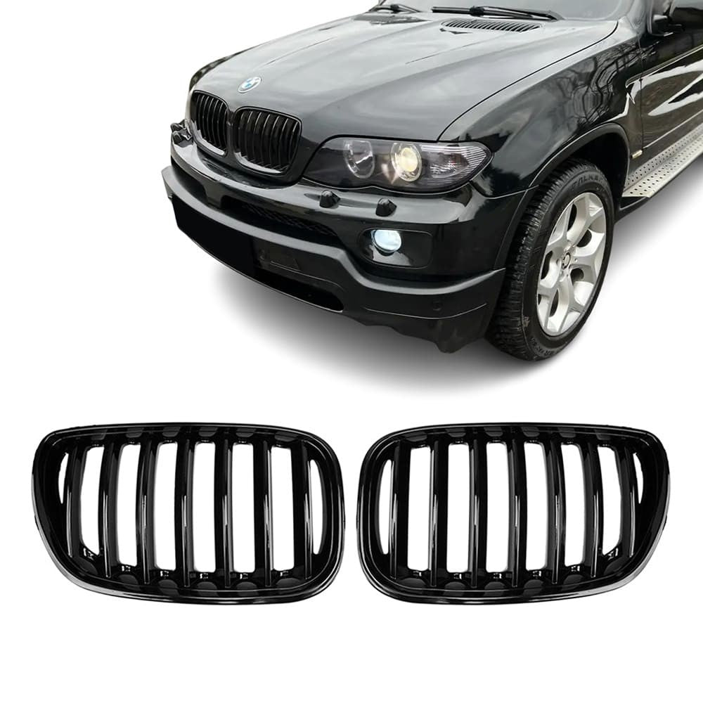 Kidney Grille set for BMW X5 E53 facelift (04-06), glossy black