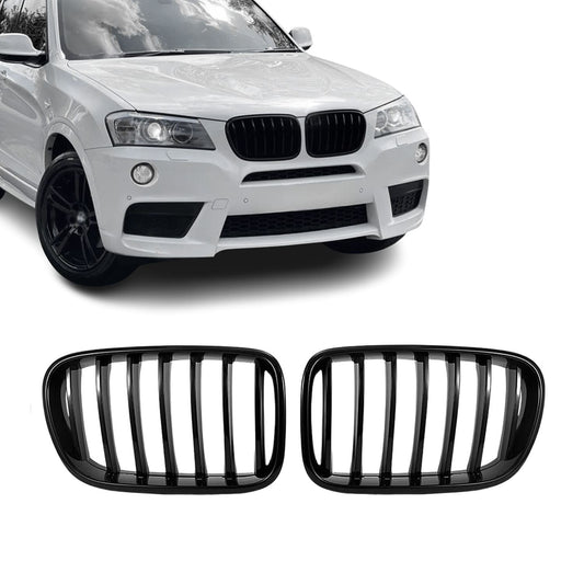 Front kidney Grille set for BMW X3 F25 PRE-LCI (11-14), glossy black