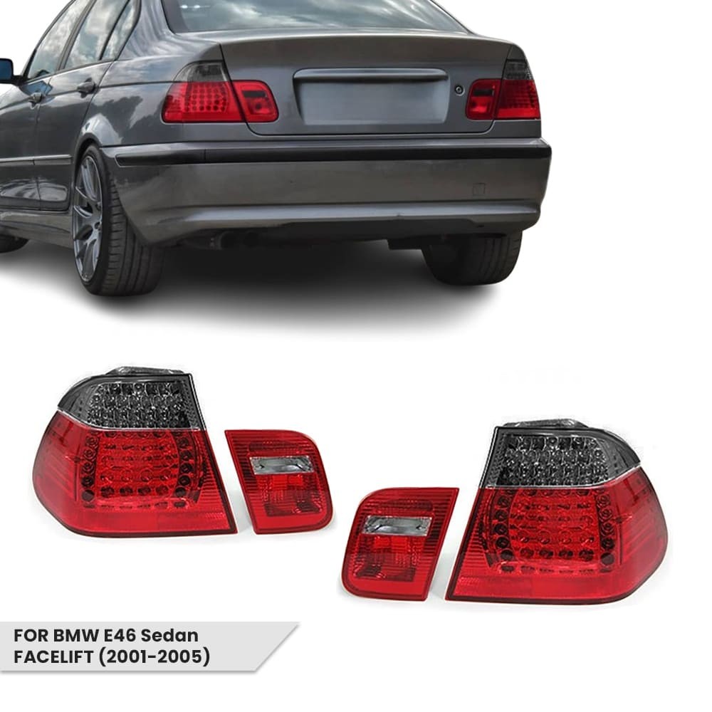 LED Tail Lights set for BMW E46 (01-05) Sedan, smoked