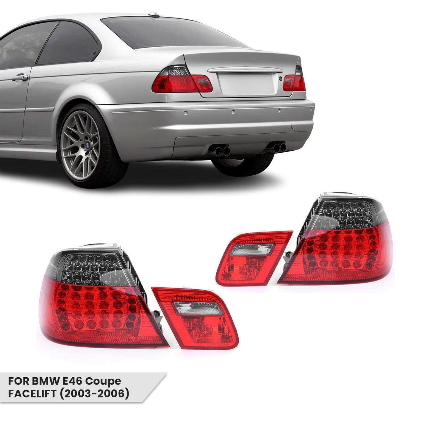 LED Tail Lights for BMW E46 (03-06) Coupe, smoked