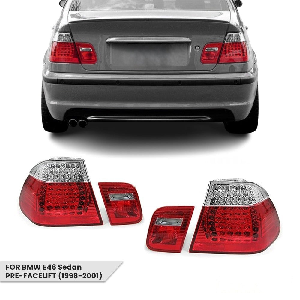LED Tail Lights set for BMW E46 (98-01) Sedan, clear