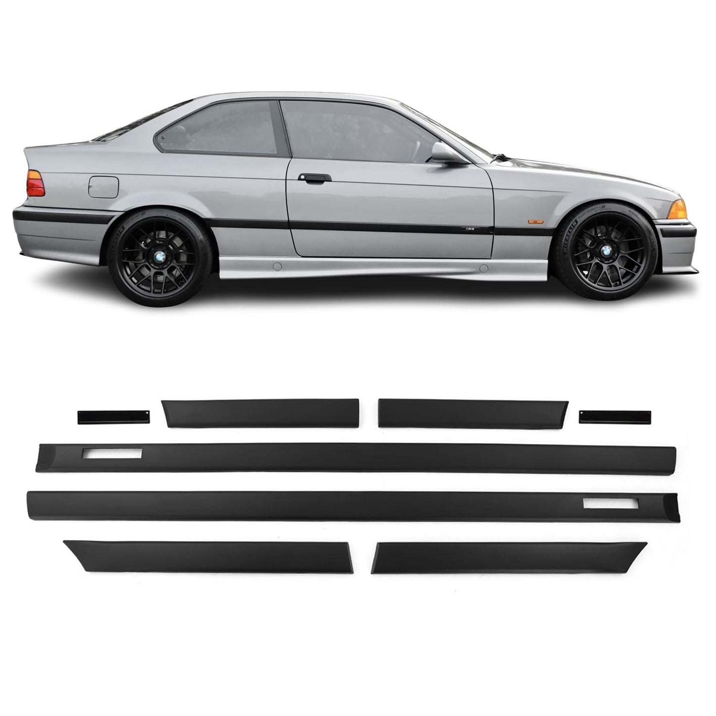M-style Moulding Door Trims set for BMW E36 Coupe / Cabrio (90-99)