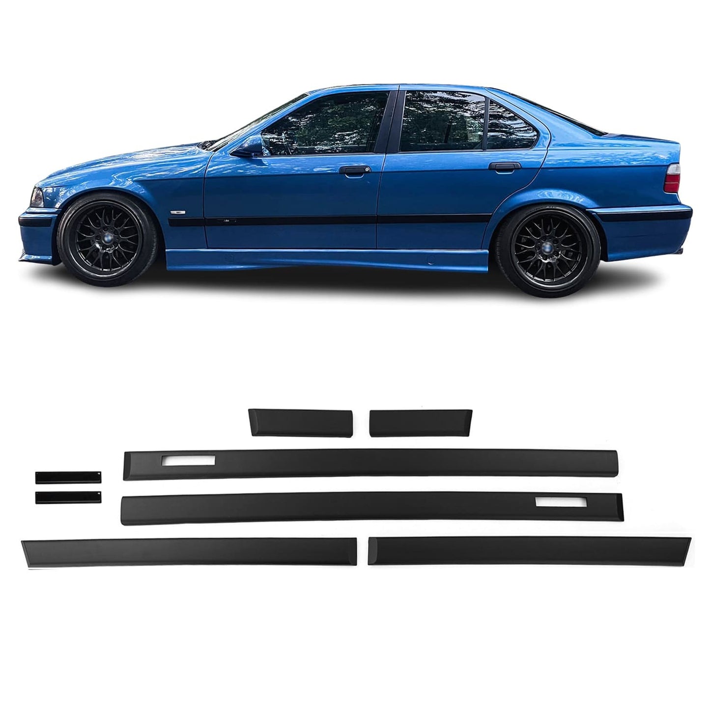 M-style Moulding Door Trims set for BMW E36 Sedan / Touring (90-99)