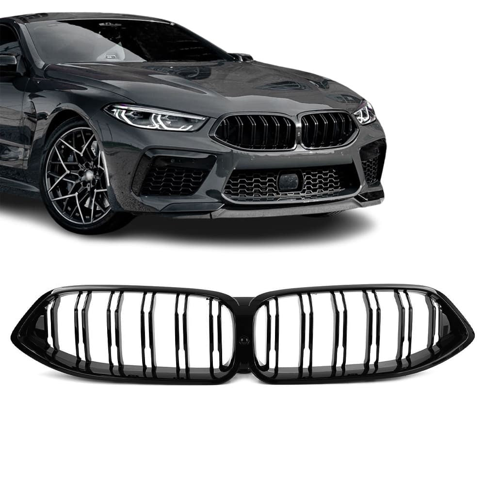 M-Style kidney Grille for BMW G14, G15, G16 PRE-LCI (18-22), dual-slat, glossy black
