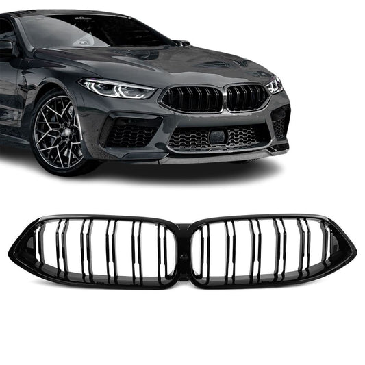 M-Style kidney Grille for BMW G14, G15, G16 PRE-LCI (18-22), dual-slat, glossy black