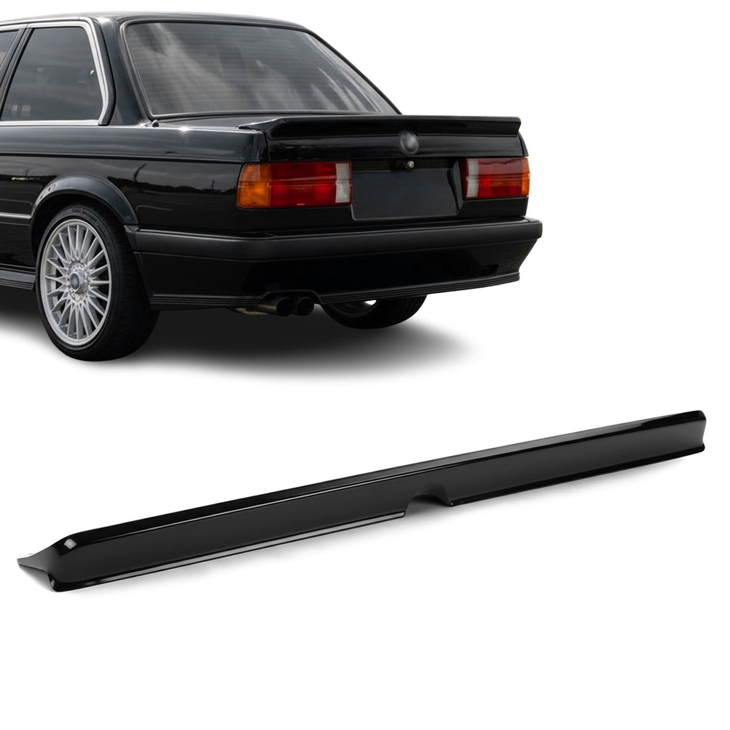 M-Tech 1 style trunk spoiler for BMW E30 (82-94), glossy black