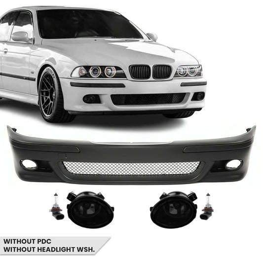 M Pack Front Bumper for BMW E39, without PDC, without headlight washers, with smoked fog lights