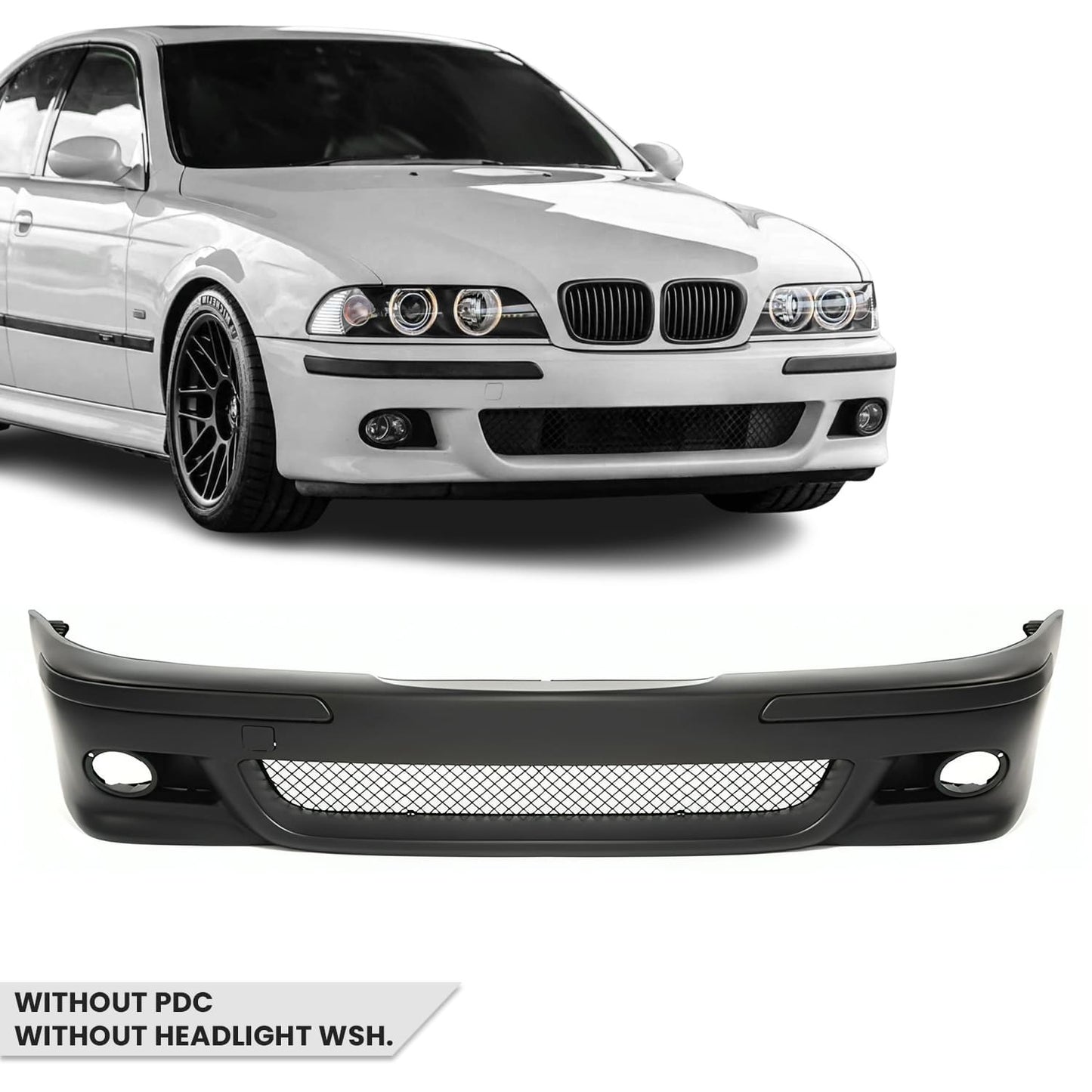 M Pack Front Bumper for BMW E39, without PDC, without headlight washers