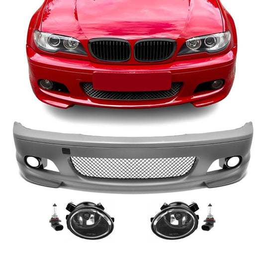 M-Tech Front Bumper for BMW E46 (99-06) coupe / cabrio, with clear fog lights