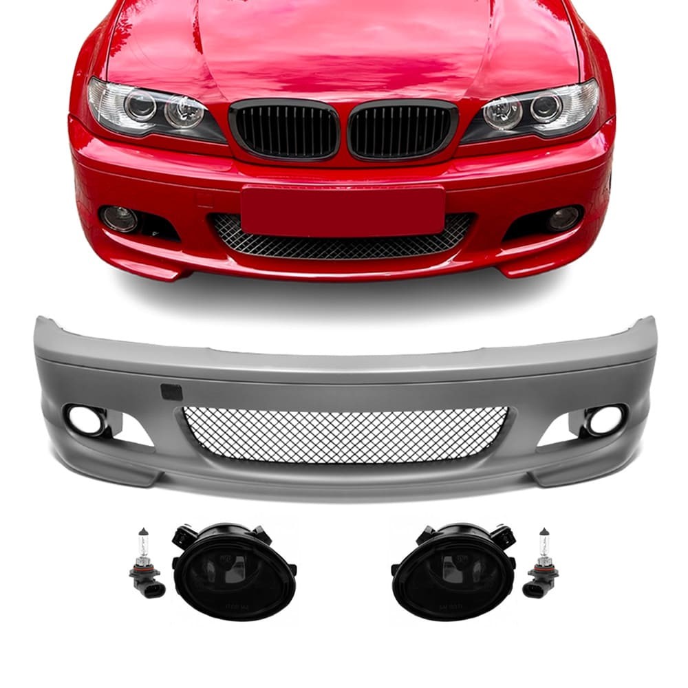 M-Tech Front Bumper for BMW E46 (99-06) coupe / cabrio, with smoked fog lights