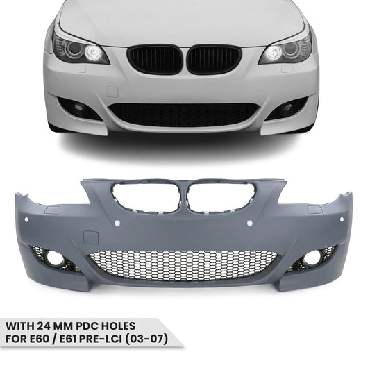 M5-inspired Front Bumper for BMW E60 / E61 PRE-LCI (03-07) with 24 mm PDC holes