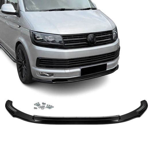 MX-style Front bumper Lip for VW T6 (15-19), glossy black