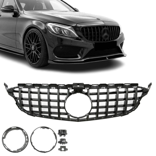 Panamericana GT-style Front Grille for Mercedes-Benz W205 / S205 / C205 (14-21), glossy black