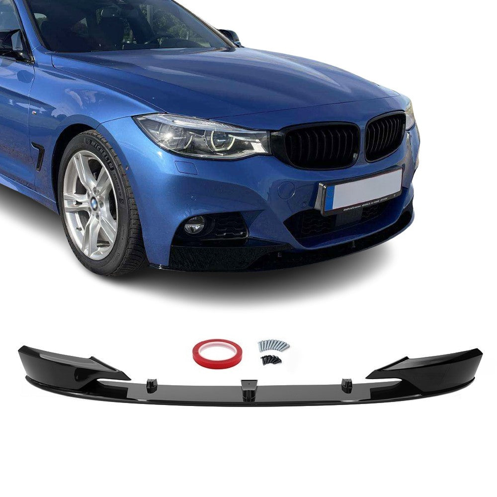 Performance front Bumper Lip Spoiler for BMW F34 GT, glossy black