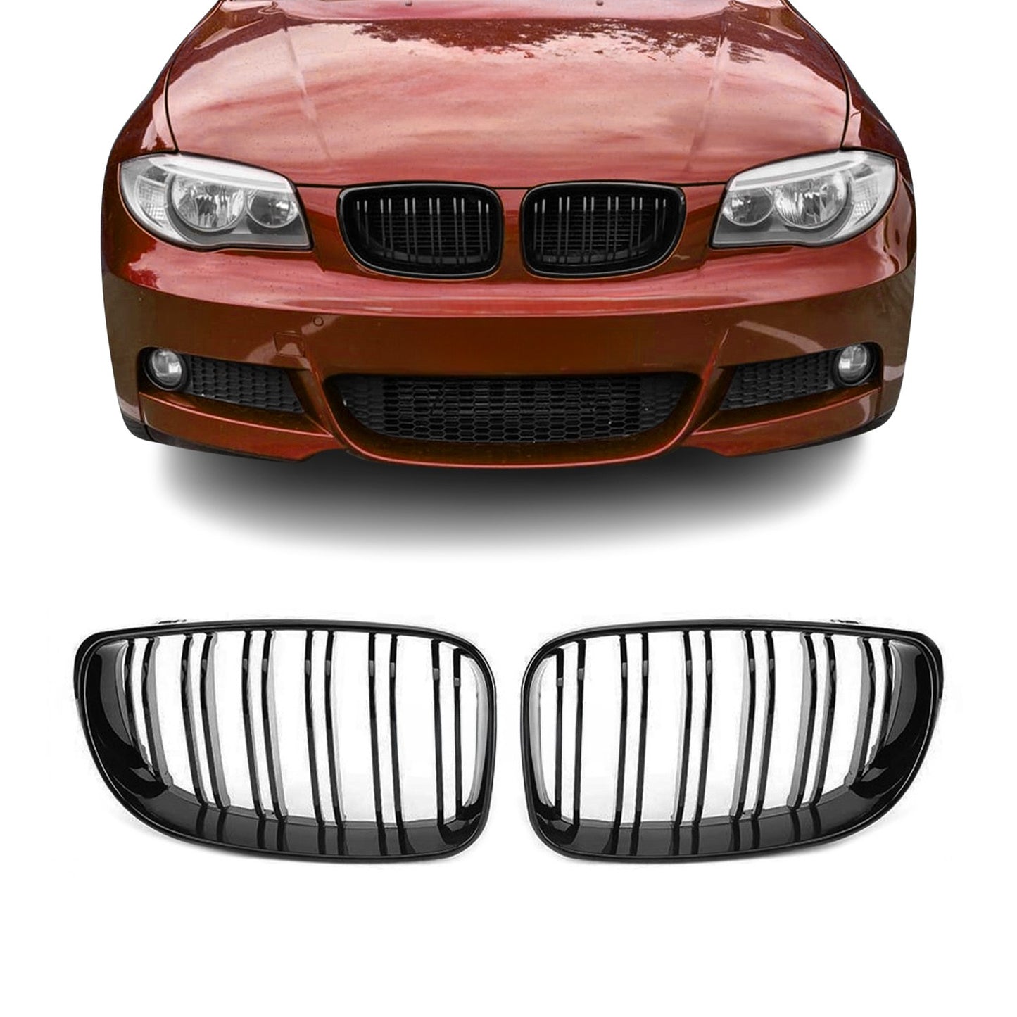 Performance kidney grille for BMW E81 / E82 / E87 / E88 (07-), glossy black