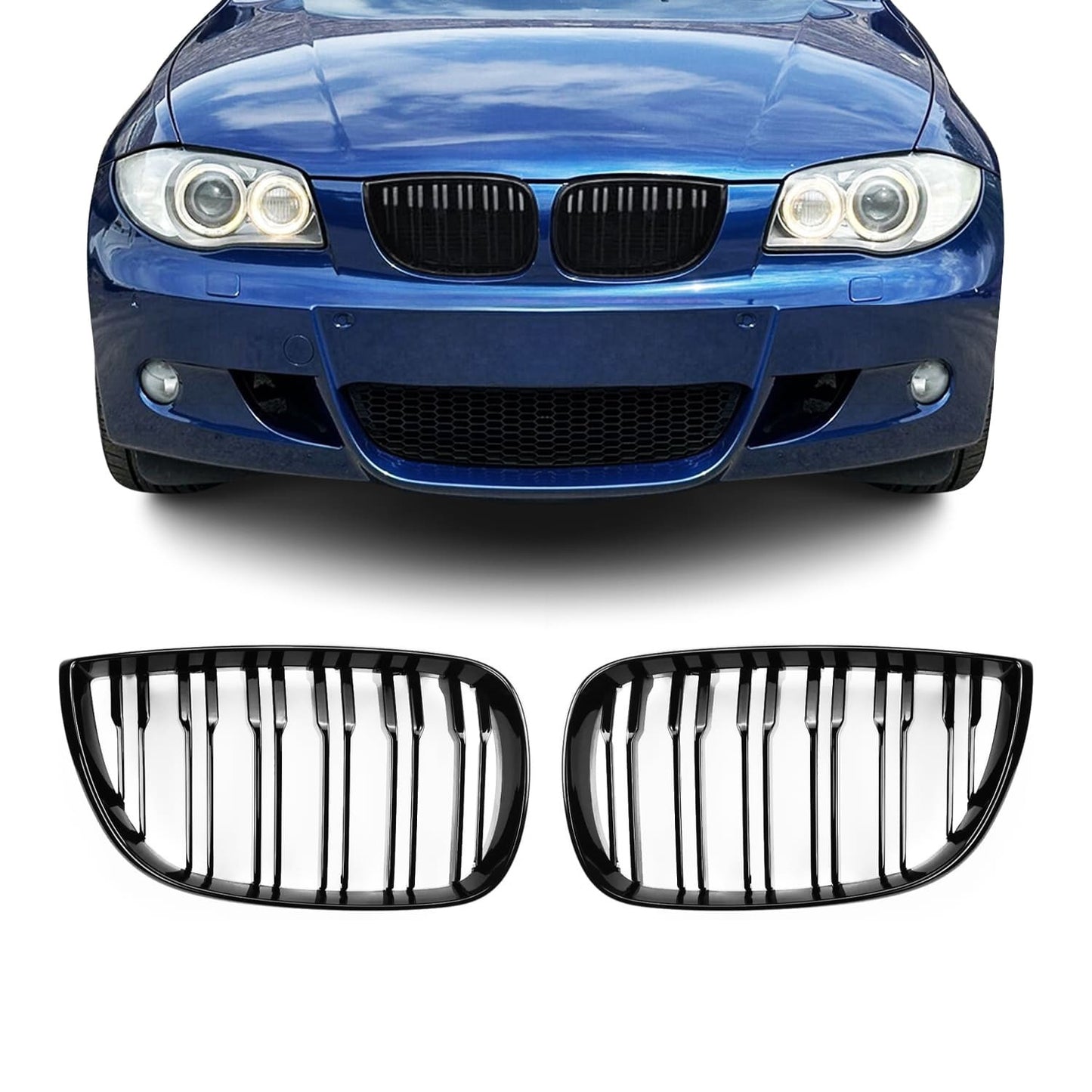 Performance kidney Grille set for BMW E81 / E87, glossy black