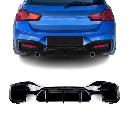 Performance Rear Bumper Diffuser for BMW F20 / F21 LCI (15-19), M135 / M140, glossy black