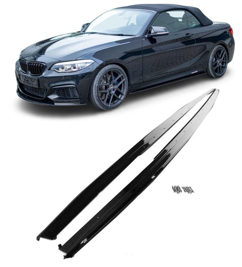 Performance side skirt extensions for BMW F22 / F23 glossy black