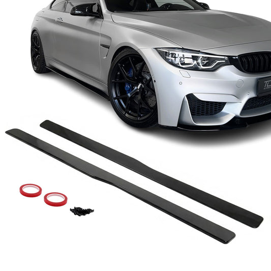 PSM style Side Skirt Extensions set for BMW F80 / F82 / F83, glossy black