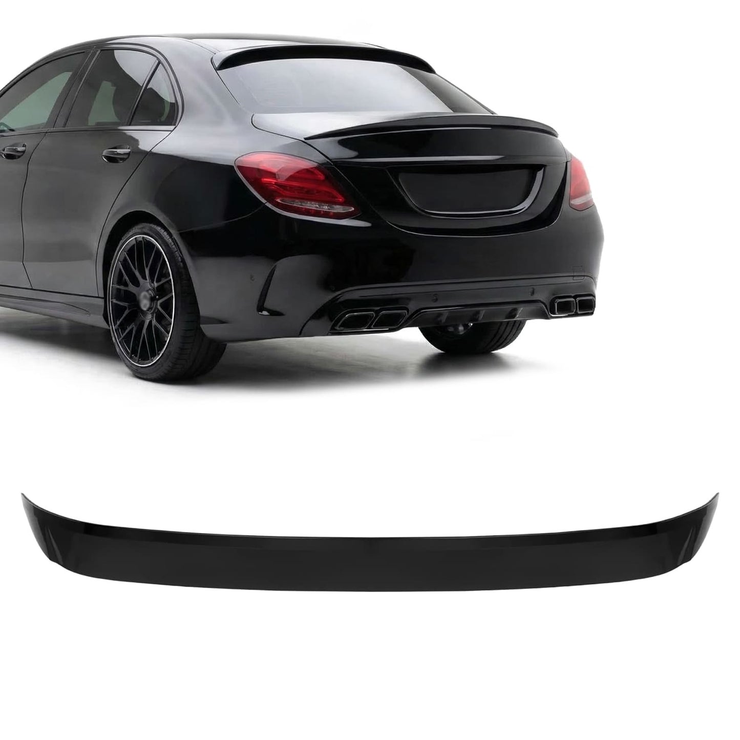 Roof Spoiler for Mercedes-Benz W205 (14-21) sedan, glossy black