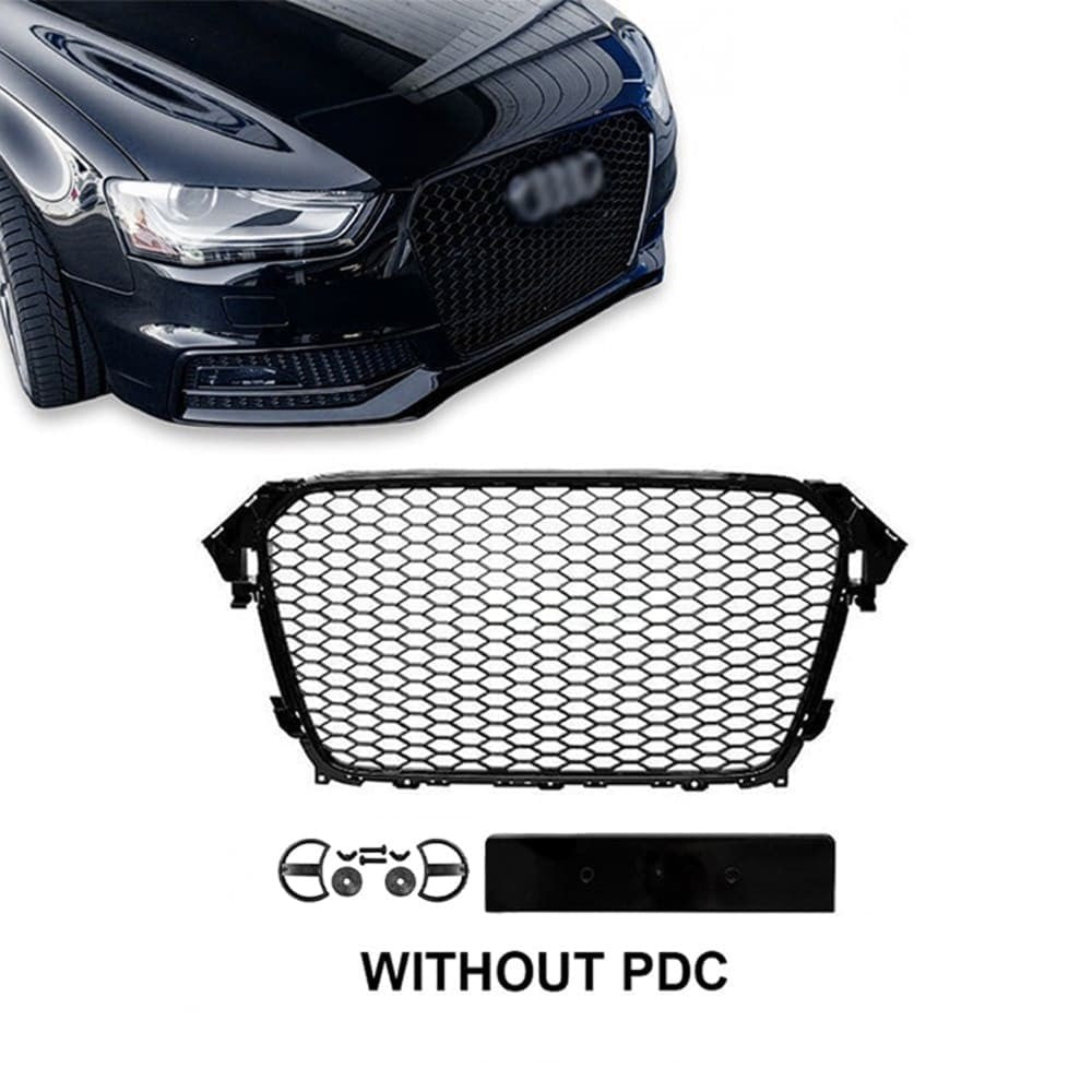 RS-design Front Grille for Audi A4 B8.5 / S4 B8.5 (12-15) without PDC, glossy black