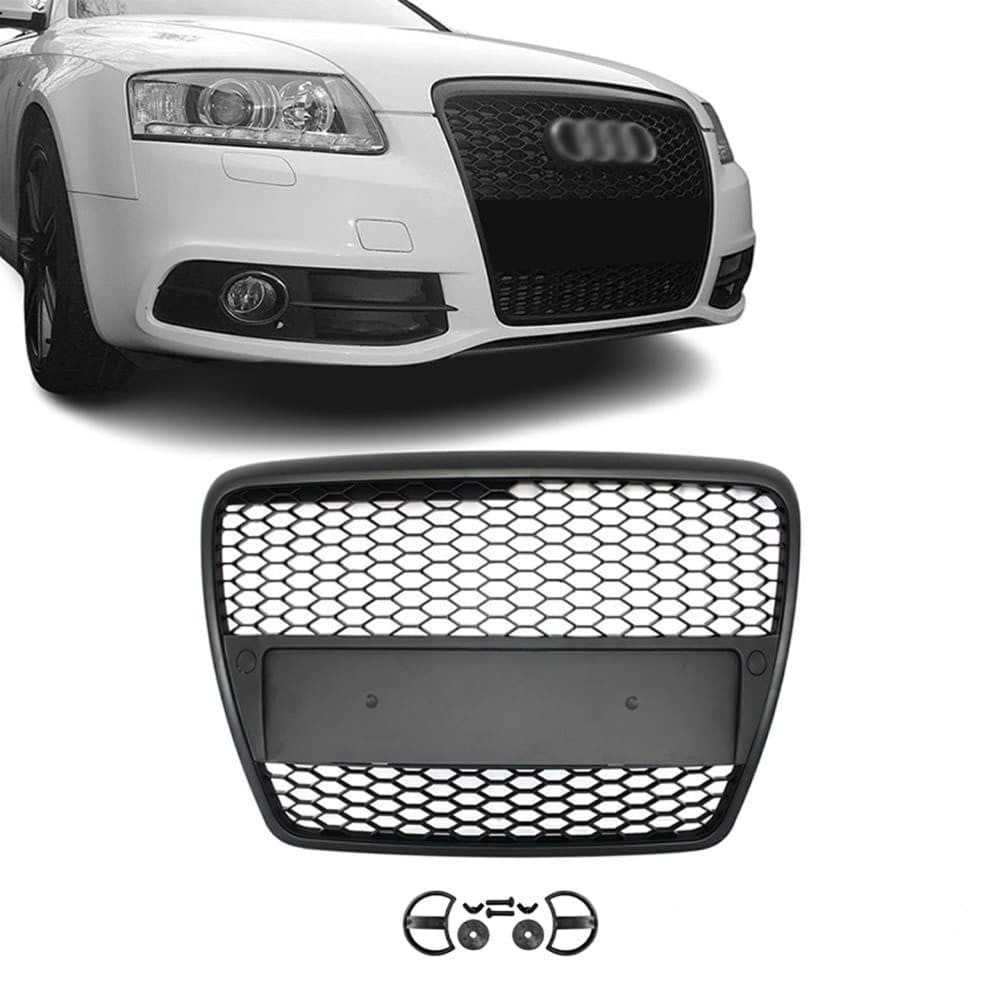 RS-design front grille for Audi A6 C6 models (04-11), black