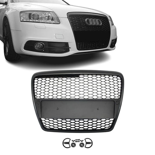 RS-design front grille for Audi A6 C6 models (04-11), black