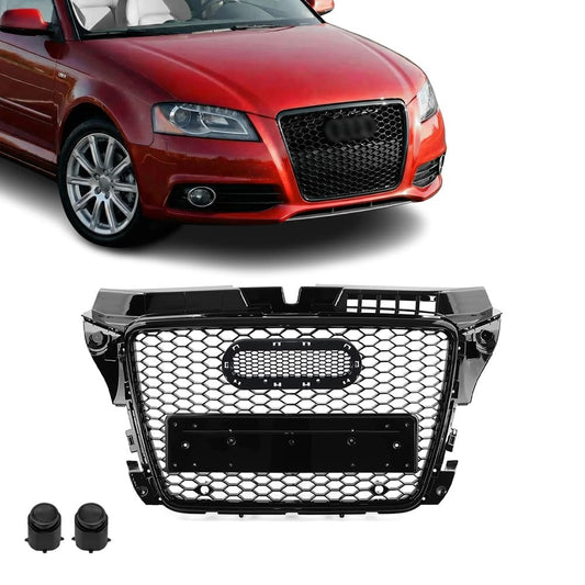 RS-style Front Grille for Audi A3 8P / S3 8P facelift (08-12), glossy black