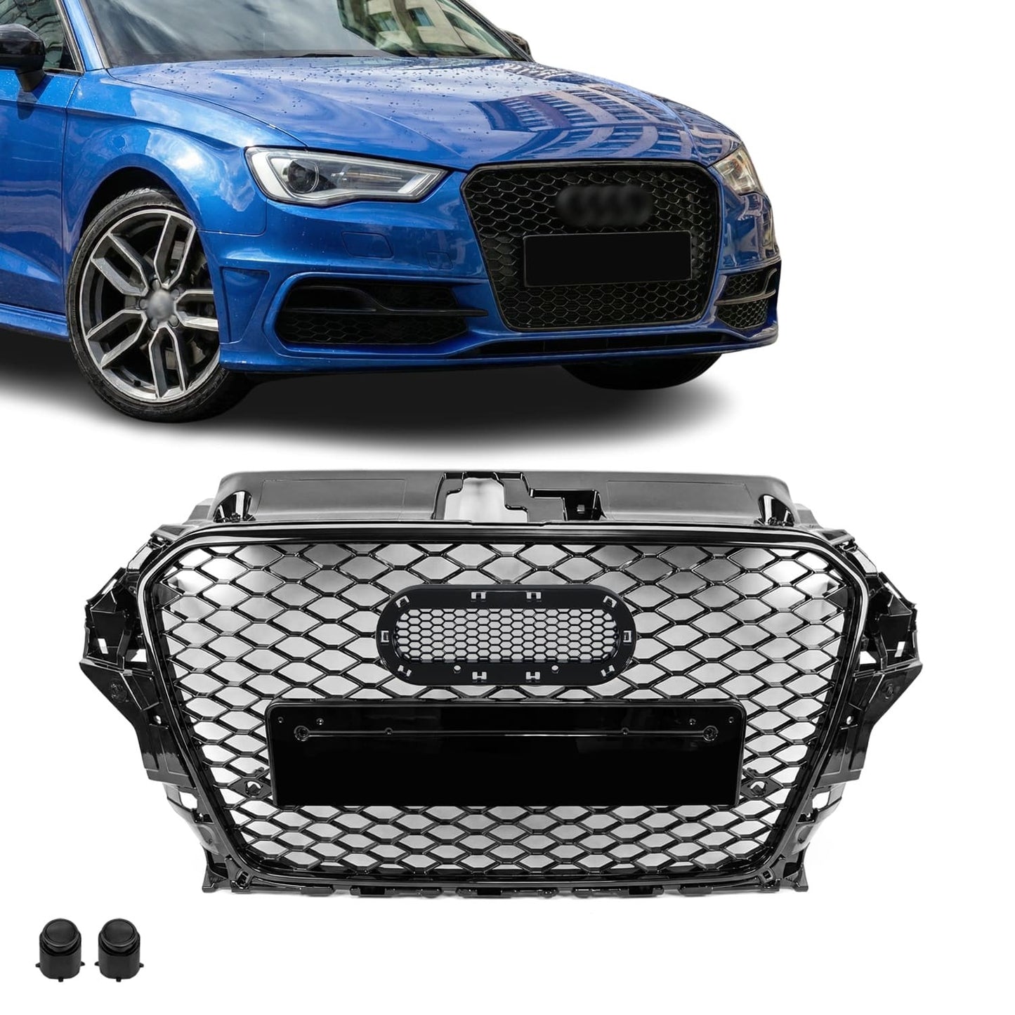 RS-style Front Grille for Audi A3 8V / S3 8V pre-facelift (12-16), glossy black
