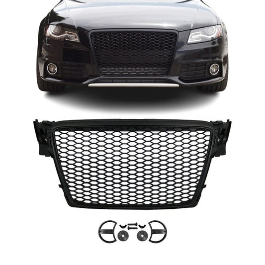 RS-style front grille for Audi A4 B8 / S4 B8 (08-12), matte black