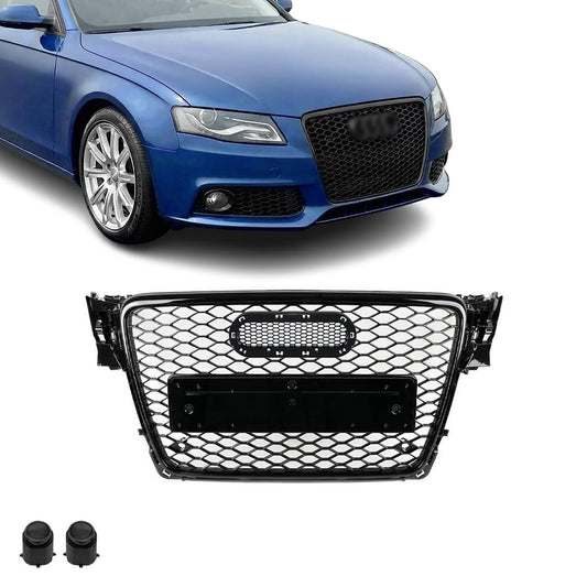 RS-style Front Grille for Audi A4 B8 / S4 B8 (08-12), glossy black