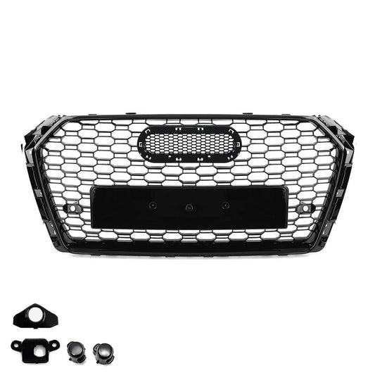 RS-style Front Grille for Audi A4 B9 / S4 B9 (15-19), glossy black