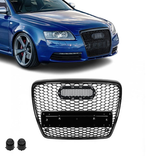 RS-style Front Grille for Audi A6 C6 / S6 C6 (04-11), glossy black