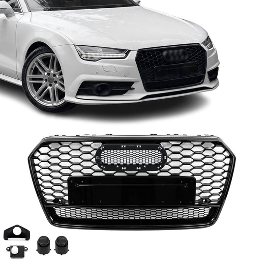 RS-style Front Grille for Audi A7 C7.5 / S7 C7.5 (14-18) facelift, Läikiv Must