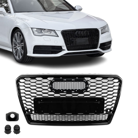 RS-style Front Grille for Audi A7 C7 / S7 C7 (10-14) pre-facelift, Läikiv Must