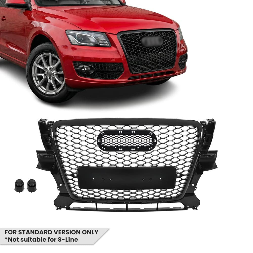 RS-style Front Grille for Audi Q5 8R pre-facelift (09-12) standard version, glossy black