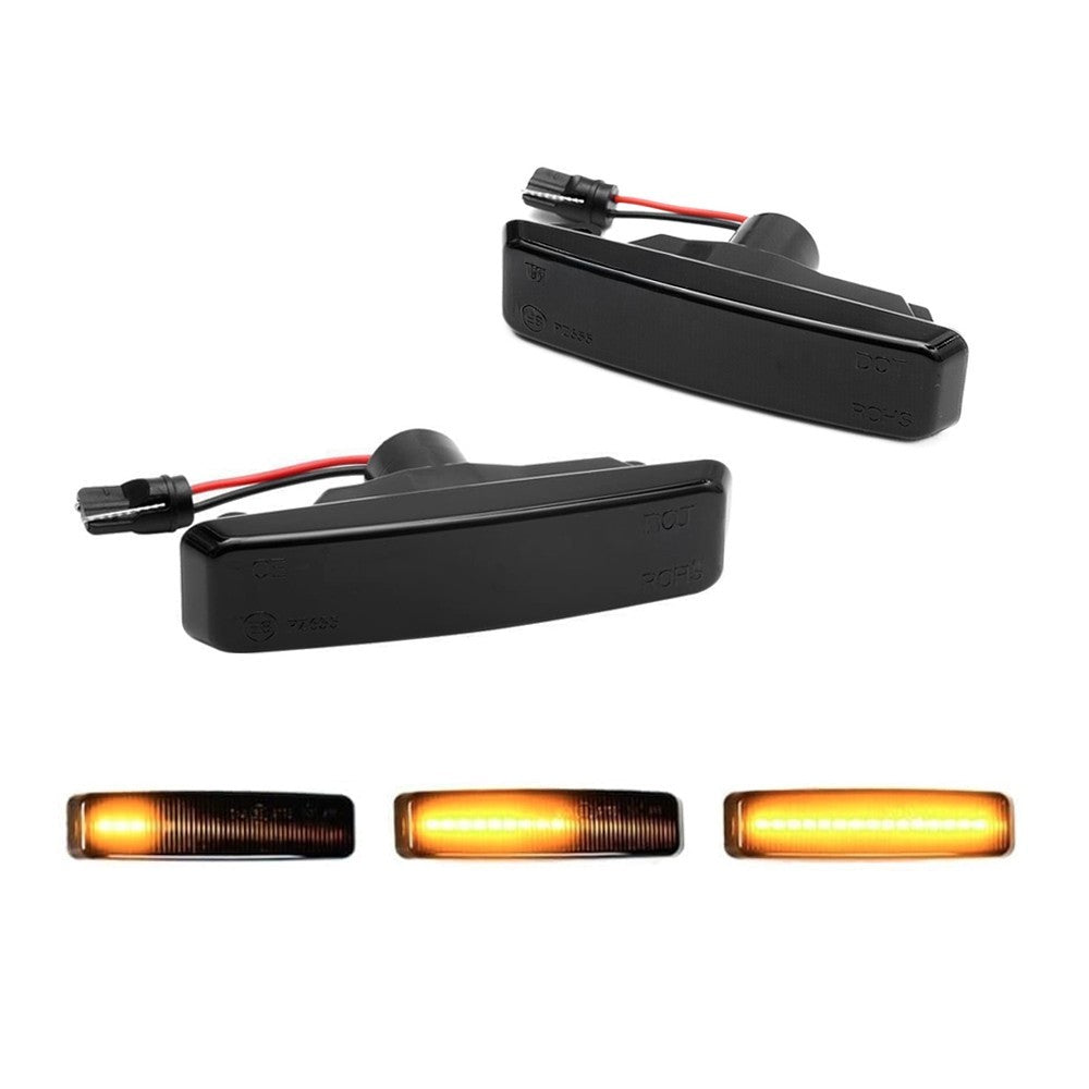 Sequential LED side indicators set for BMW E39, smoked