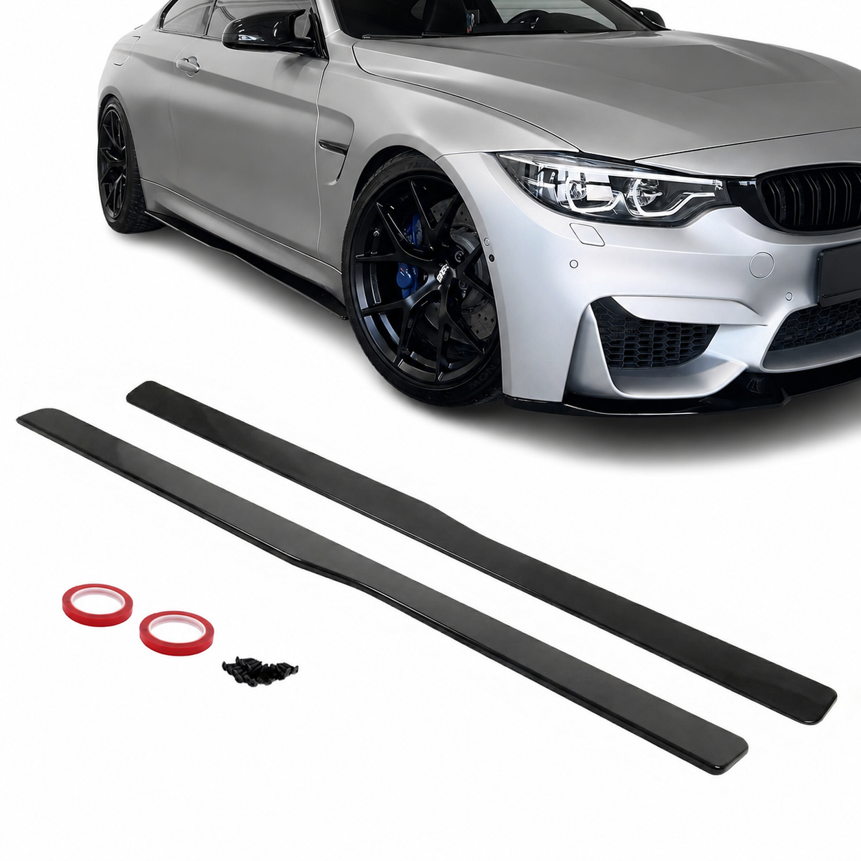 BMW F80 / F82 / F83 PSM- Stiilis Küljekarbilaiendid, Läikiv Must