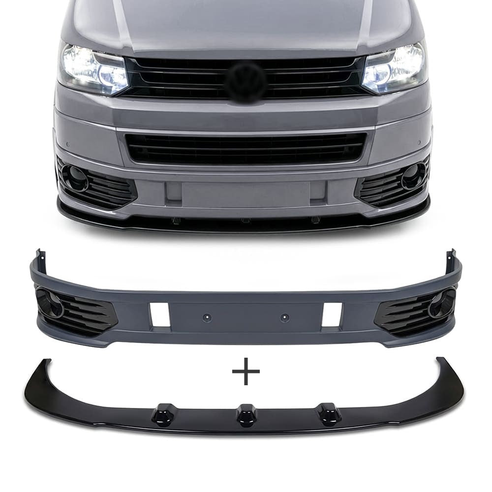 Sportline style Front Lip + Lower Spoiler set for VW T5.1 (09-14)