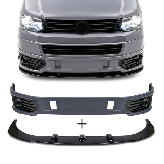 Sportline style Front Lip + Lower Spoiler set for VW T5.1 (09-14)